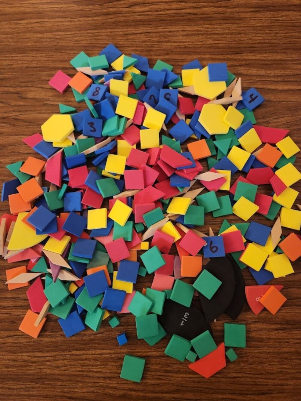 Large Bundle Foam Shapes Pattern Blocks Tiles Educational Math Manipulatives Toy